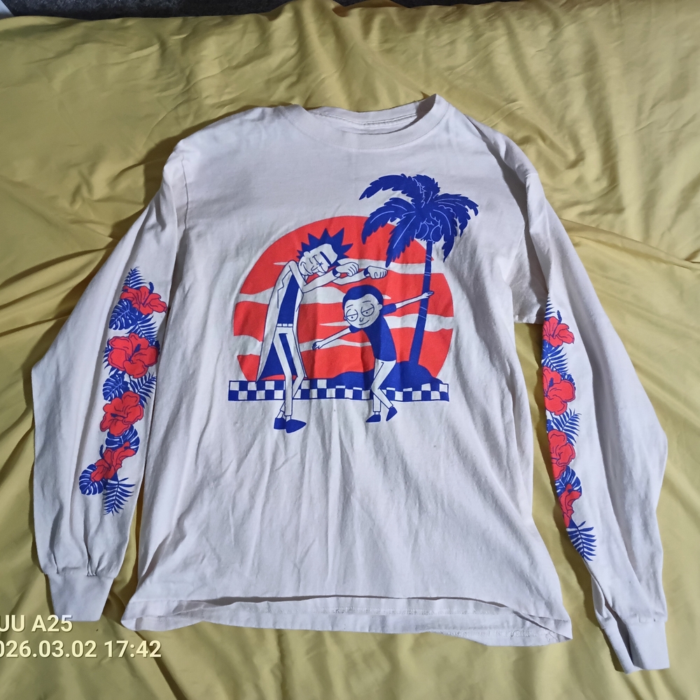 Ripple Junction White Long Sleeve Shirt  #Rick&Morty #AdultSwim #Authentic